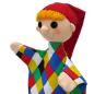 Preview: Kasperle Handspielpuppe von munabo bunt kariert 26cm
