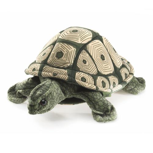 Folkmanis Handpuppe Landschildkröte helles Muster - 2181