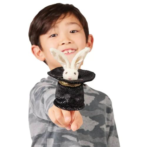 Folkmanis Fingerpuppe Mini Hase im Hut