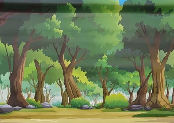 Haags Puppenbühne – Kulissenbild Wald - Bühnenbild für das Kasperletheater