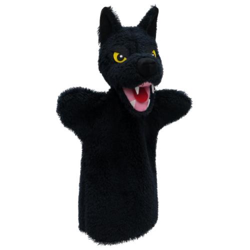 Wolf schwarz 28 cm-  Handspielpuppe von munabo 29cm