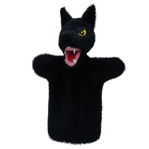 Preview: Wolf schwarz 28 cm-  Handspielpuppe von munabo 29cm