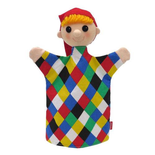 Preview: Kasperle Handspielpuppe von munabo bunt kariert 26cm