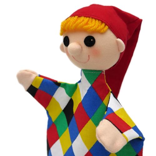 Preview: Kasperle Handspielpuppe von munabo bunt kariert 26cm