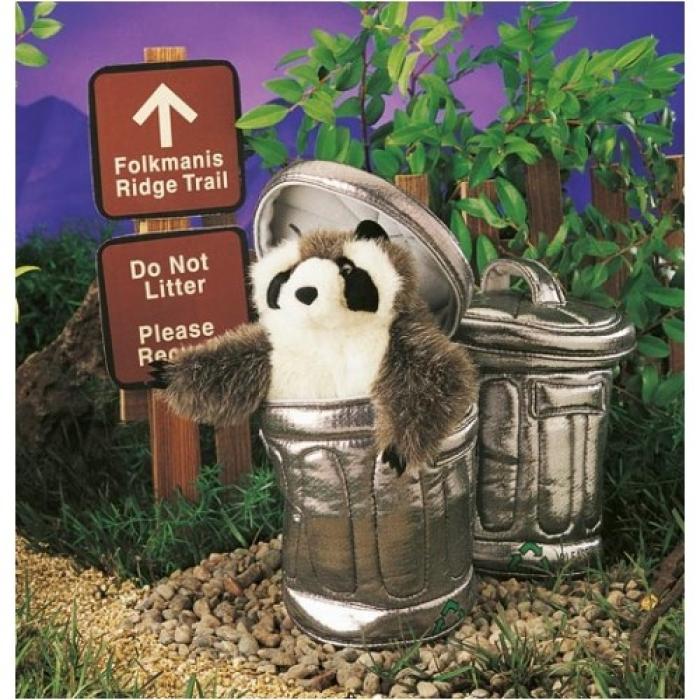 Folkmanis Handpuppe Waschbär im Mülleimer - 2321