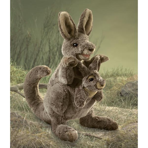 Folkmanis Handpuppe Känguru mit Baby - 3178