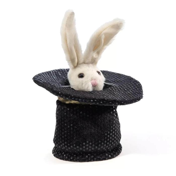 Folkmanis Fingerpuppe Mini Hase im Hut