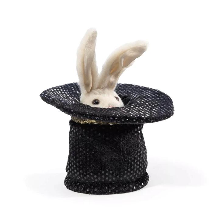 Folkmanis Fingerpuppe Mini Hase im Hut