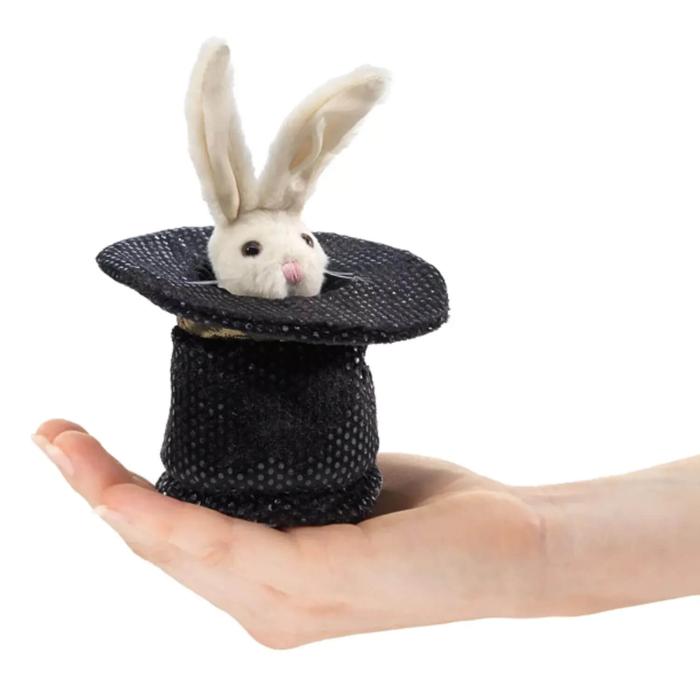 Folkmanis Fingerpuppe Mini Hase im Hut