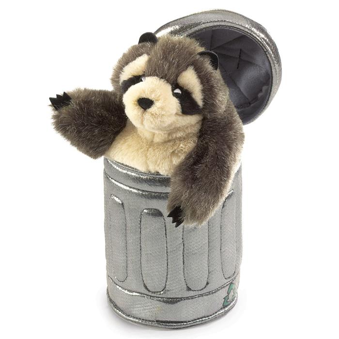 Folkmanis Handpuppe Waschbär im Mülleimer - 2321