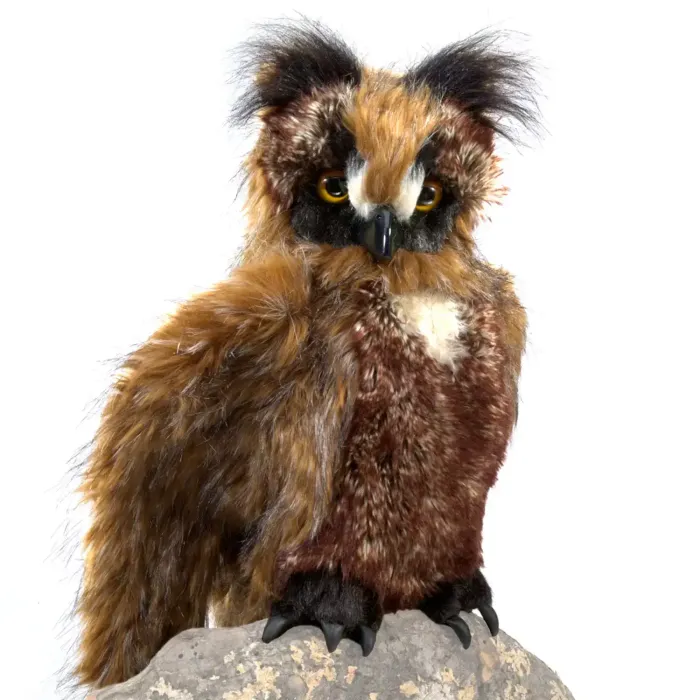 Folkmanis Handpuppe Eule, bewegliche Augendeckel / Great Horned Owl - 2403