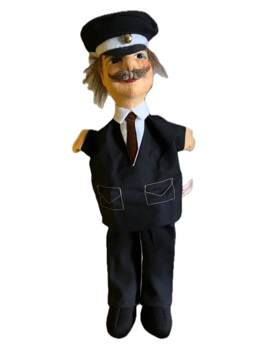 Original Dresdner Künstlerpuppen - Polizist anthrazit/dunkelblau Kleidung mit Beinen