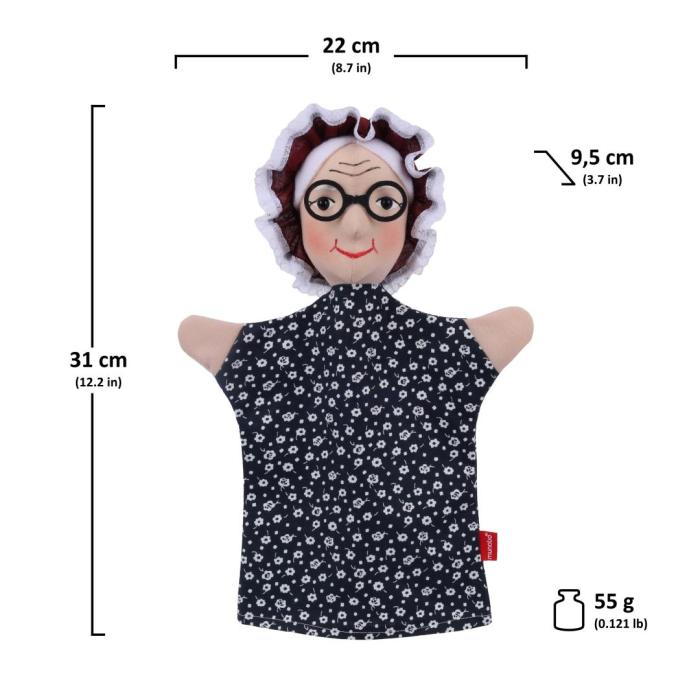 Oma / Großmutter Handpuppe ART-  Handspielpuppe von munabo 31 cm