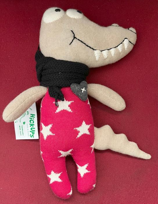 Kuscheltier Sockentier Krokidil Midi rot/beige von Hickups